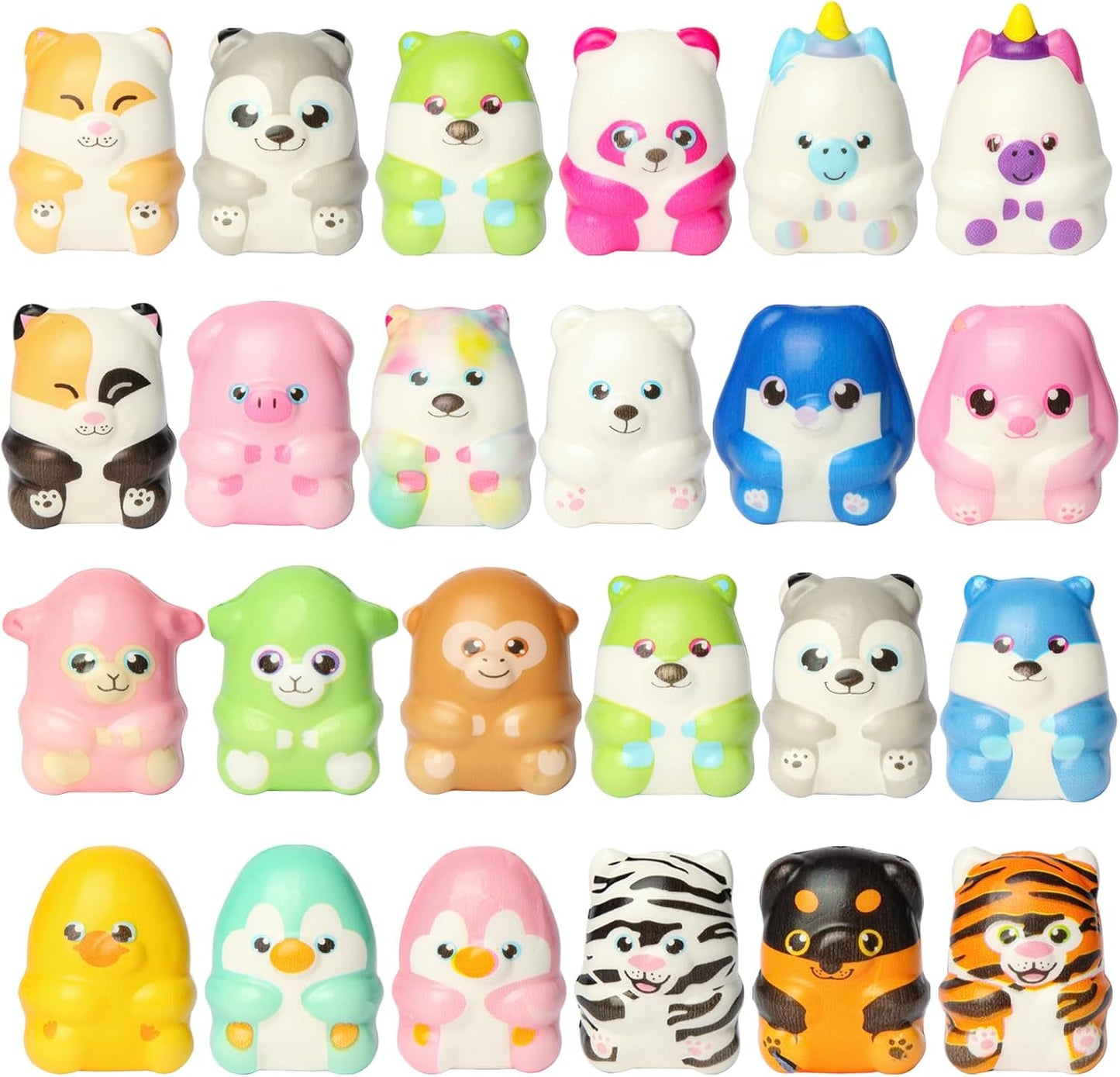 Slow-Rising Animal Squishy Toys β 24-Pack Kids' Party Favors & Stress Relief