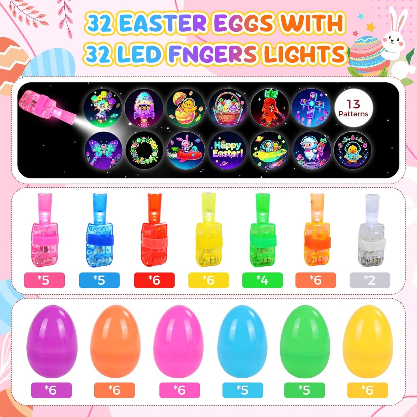 Glow Easter Egg Fillers – 32-Pack Bulk Toys for Boys & Girls