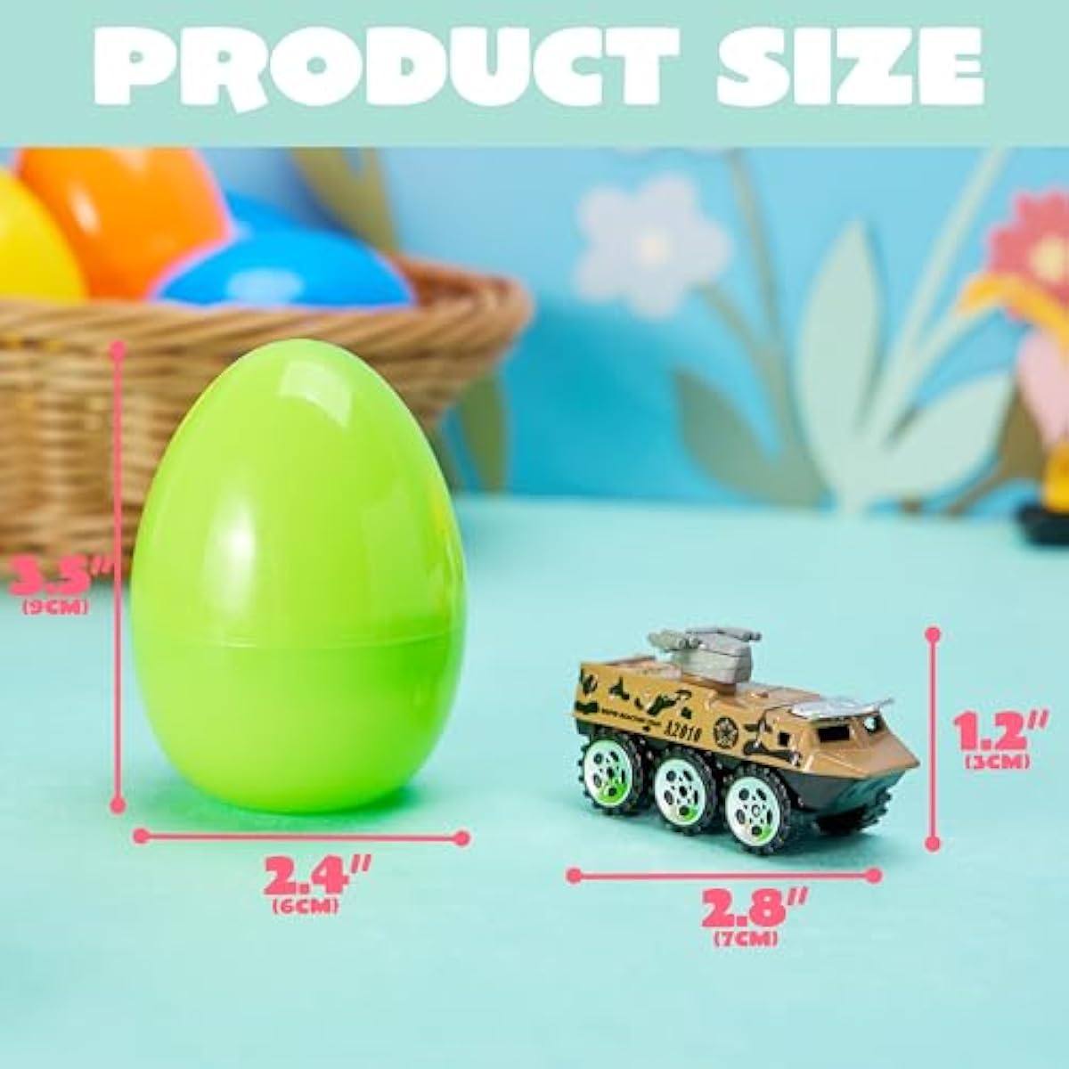 12 Pcs Prefilled Easter Eggs with Die-cast Vehicles, Basket Stuffers for Kids, City Cars and Trucks Toy for Easter Egg Hunt, Party Favors for Boys, Goodie Bag Fillers, Class Prize Supplies Gifts