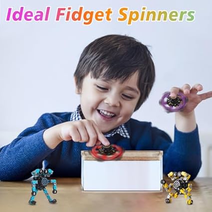 Easter Basket Stuffers, Transformable Fidget Spinners Toys 4 Pcs for Kids and Adults Stress Relief Sensory Toys for Boys and Girls Age 8-13 Fingertip Gyros Easter Party Favors Birthday Gifts for Teens