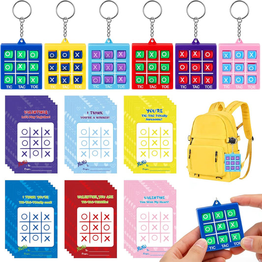 Tic Tac Toe Keychain Games – 30-Pack Kids Party Favors & Goodie Bag Fillers