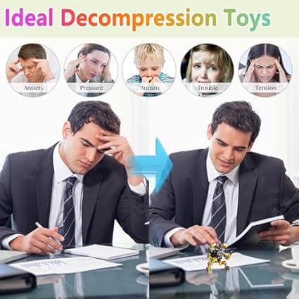 Easter Basket Stuffers, Transformable Fidget Spinners Toys 4 Pcs for Kids and Adults Stress Relief Sensory Toys for Boys and Girls Age 8-13 Fingertip Gyros Easter Party Favors Birthday Gifts for Teens