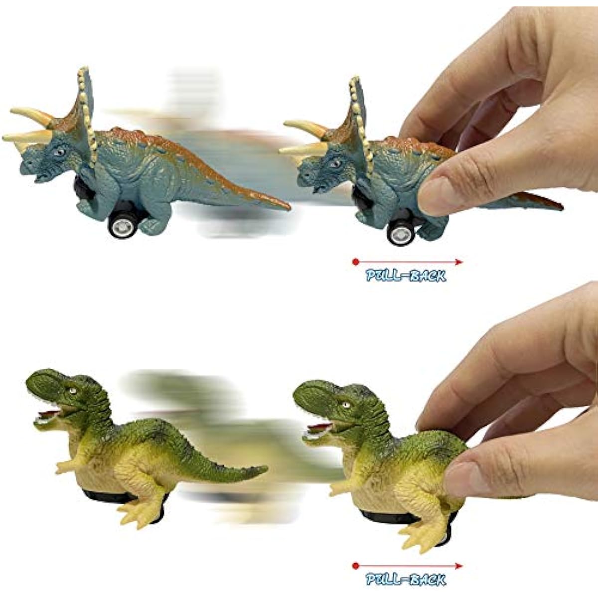 4 Pack Jumbo Dinosour Eggs with Dinosaur Pull Back Cars Dinos Vehicles Toys Inside for Kids Boys Girls Easter Basket Stuffers Party Favors Easter Egg Hunt