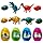 4 Pack Jumbo Dinosaur Deformation Eggs Prefilled Plastic Easter Eggs with Toys Inside for Kids Boys Girls Toddlers Easter Basket Stuffers Gifts Party Favors