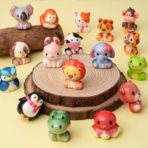 24 Pack Filled Easter Eggs for Kids Prefilled Egg Fillers Squishy Toys Stuffed Easters Gifts Basket Stuffers for Kids Girls Toddlers Boys Easters Egg Hunt Party Favors Animals (Easter)