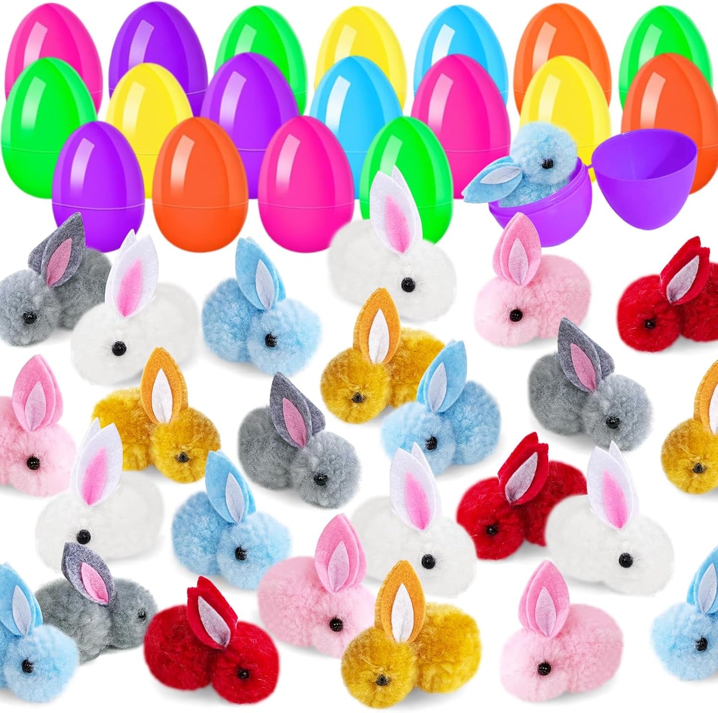 Easter Egg Fillers with Mini Bunny Plush – 30-Pack Stuffed Animals