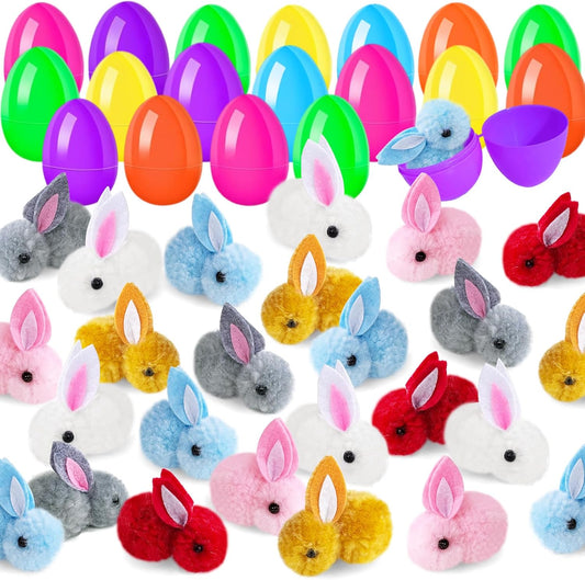 Easter Egg Fillers with Mini Bunny Plush – 30-Pack Stuffed Animals