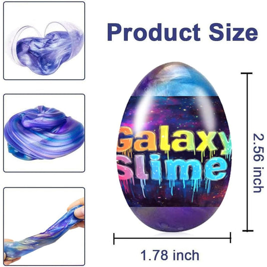 6 Pcs Easter Galaxy Slime Eggs Stress Relief Toys for Kids Boys Girls Easter Basket Stuffers Eggs Fillers Party Favors Gifts