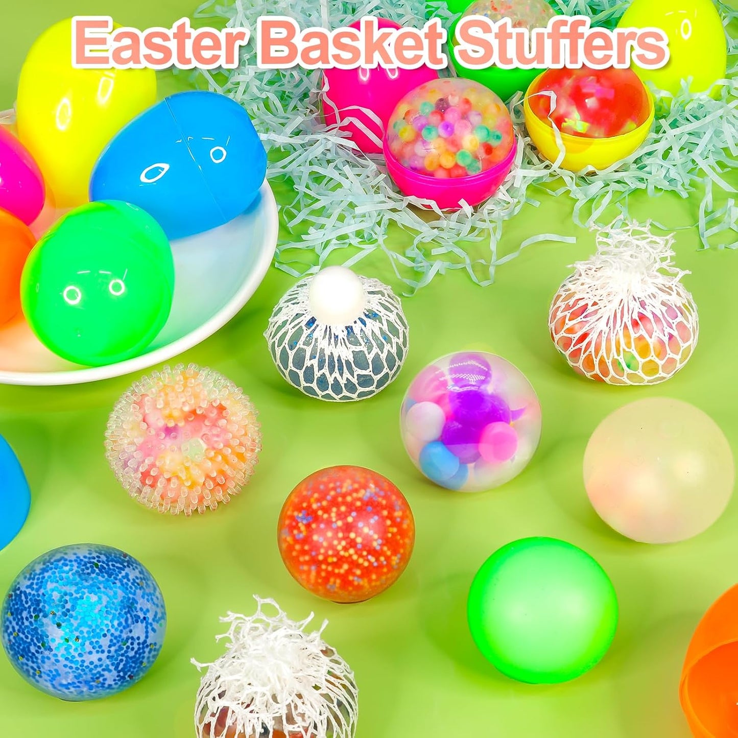 12-Pack Prefilled Eggs with Squishy Stress Balls