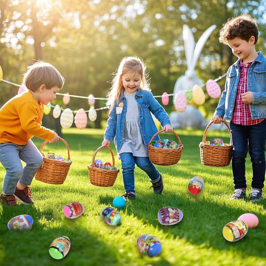 Prefilled Easter Eggs with Sticky Hand Toys – 24-Pack Egg Hunt Favors