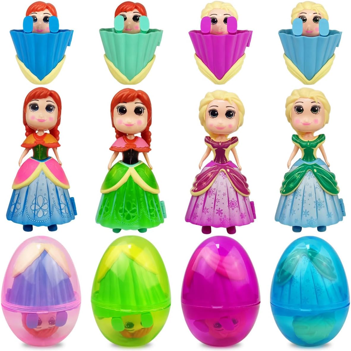 Princess Surprise Eggs with Deformation Toys – 8-Pack Party Favors