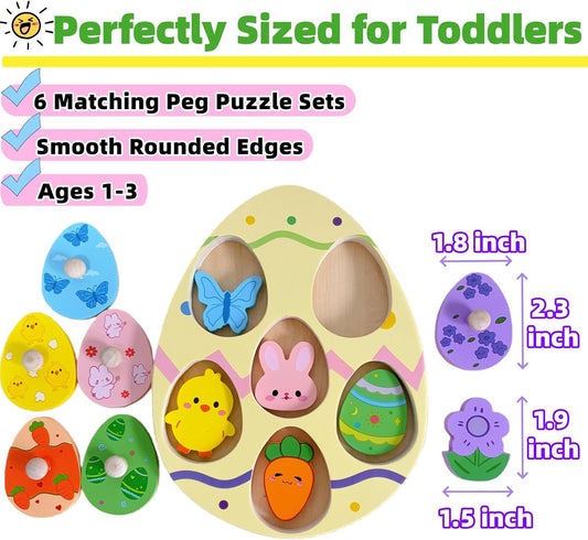 Toddler Easter Wooden Peg Puzzle – Montessori